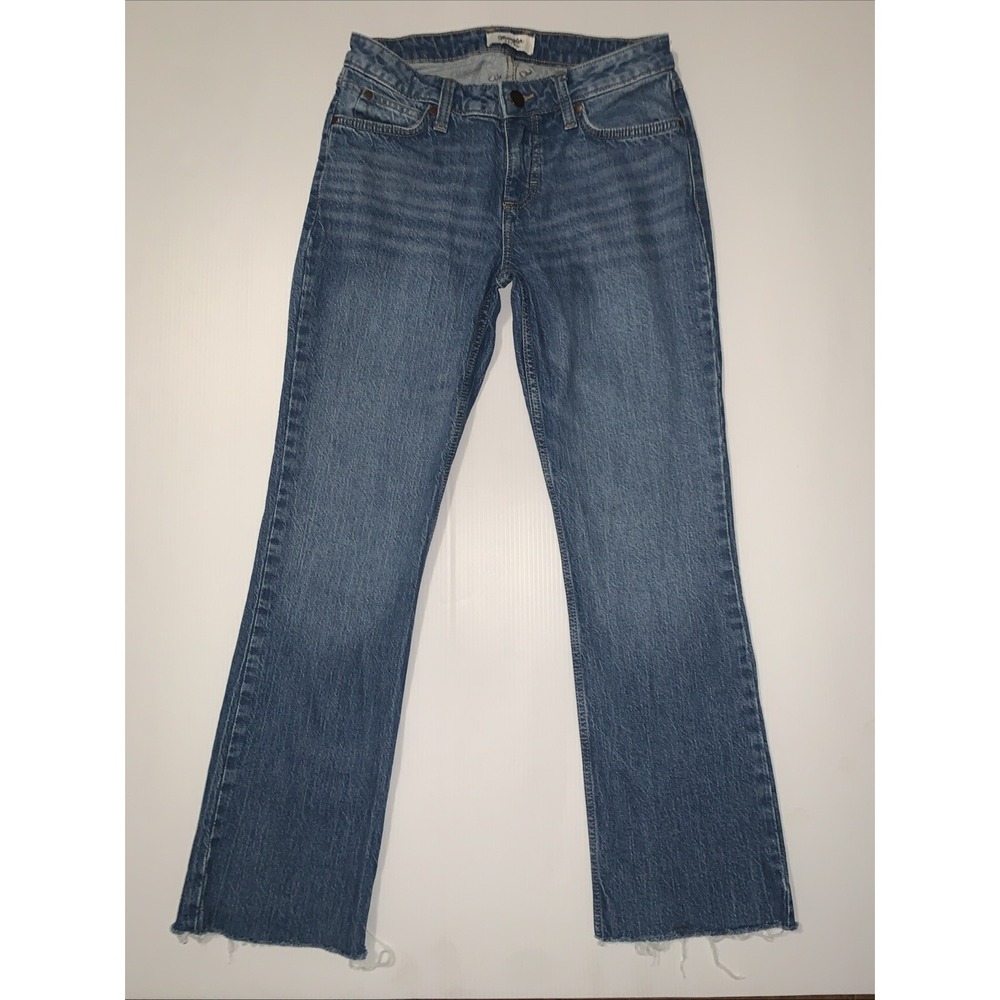 Wrangler Retro Women's 28x28 Jeans Mid Rise Bootcut Medium Wash Raw Hem